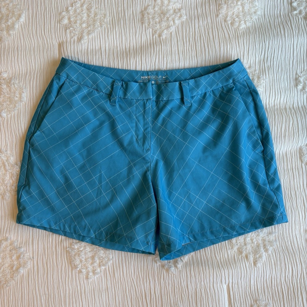 Blue Grid Plaid Shorts Sz 4 Summer Sporty Preppy Golf Tenniscore Athletic